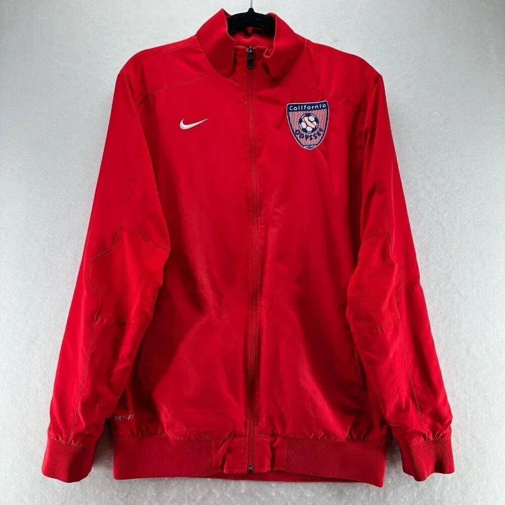 California Odyssey Soccer Club Jacket Mens M Nike Dri-Fit Athletic Pull Zip Red